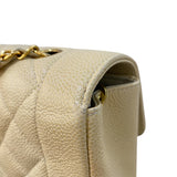 シャネル CHANEL ダイアナ22 A01164 8番台 ベージュ×ゴールド金具 キャビアスキン レディース ショルダーバッグ