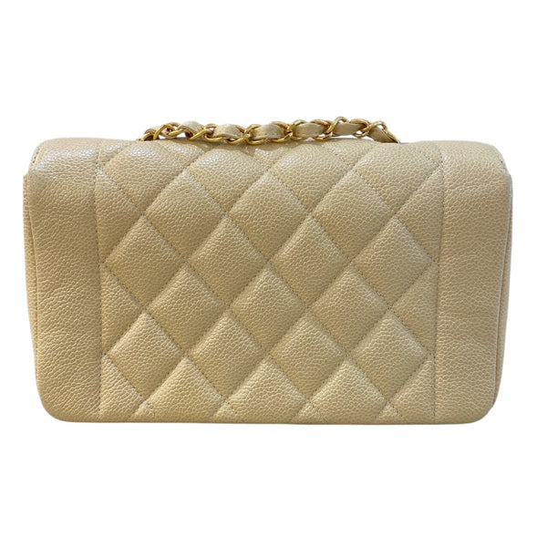 シャネル CHANEL ダイアナ22 A01164 8番台 ベージュ×ゴールド金具 キャビアスキン レディース ショルダーバッグ