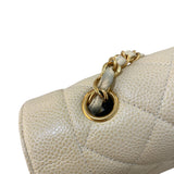 シャネル CHANEL ダイアナ22 A01164 8番台 ベージュ×ゴールド金具 キャビアスキン レディース ショルダーバッグ
