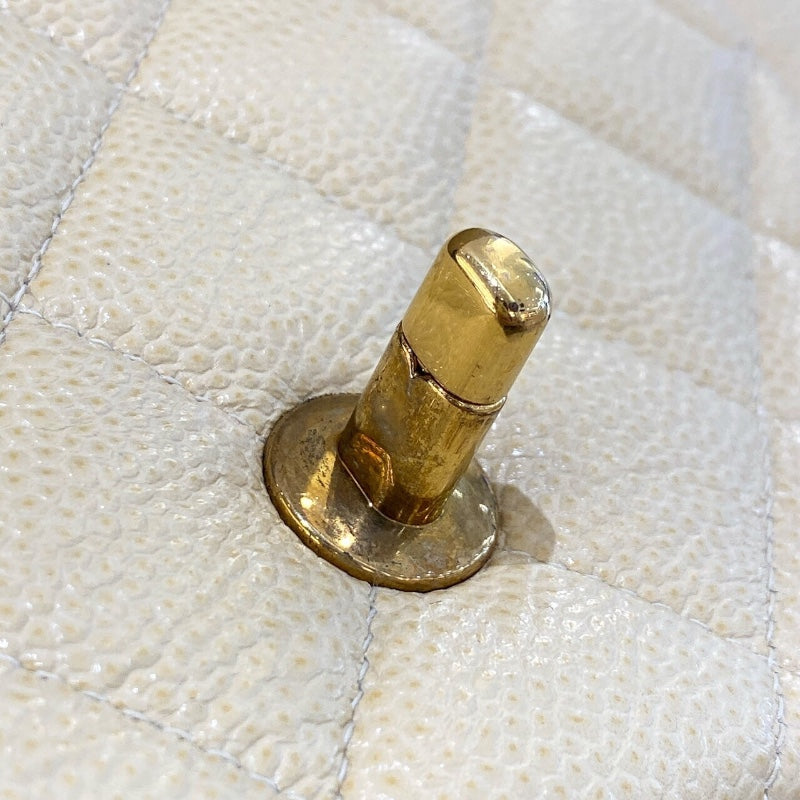 シャネル CHANEL ダイアナ22 A01164 8番台 ベージュ×ゴールド金具 キャビアスキン レディース ショルダーバッグ