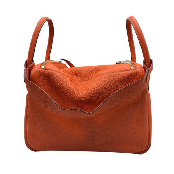 エルメス HERMES リンディ30 □R刻 フーオレンジ×シルバー金具 トリヨン レディース ショルダーバッグ
