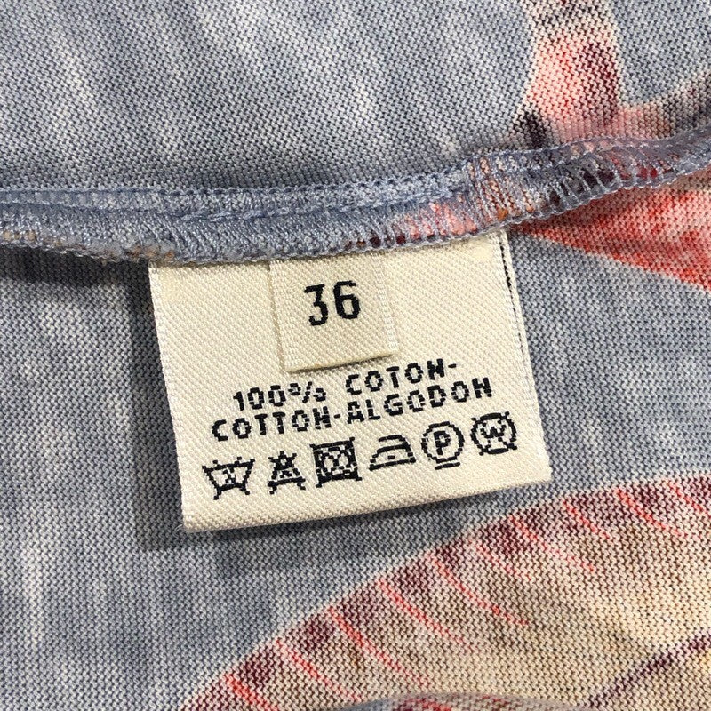 エルメス HERMES 総柄プリントTシャツ コットン 半袖Ｔシャツ レディース 中古 エルメス HERMES 総柄プリントTシャツ コットン レディース 半袖