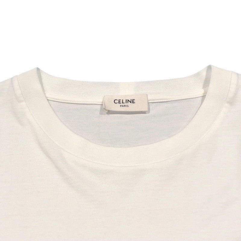 CELINE◆Tシャツ/XS/コットン/WHT/ロゴプリント/2X761671Q// セリーヌ CELINE Tシャツ カットソー クロップド ショート丈