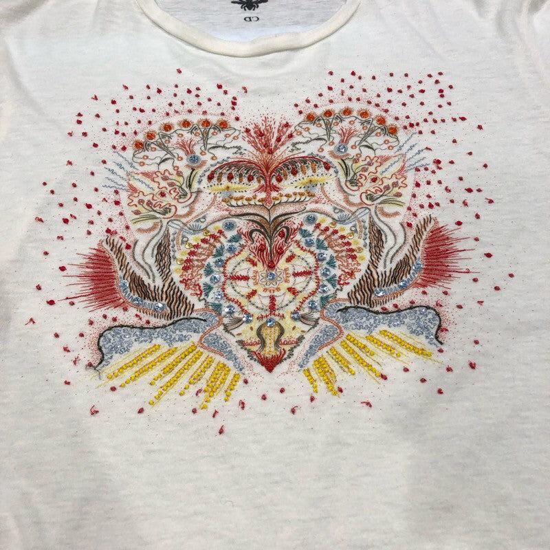クリスチャン・ディオール Christian Dior Tシャツ 113T03B4472 クリーム コットン レディース 半袖シャツ