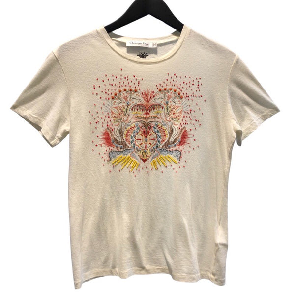 クリスチャン・ディオール Christian Dior Tシャツ 113T03B4472 クリーム コットン レディース 半袖シャツ