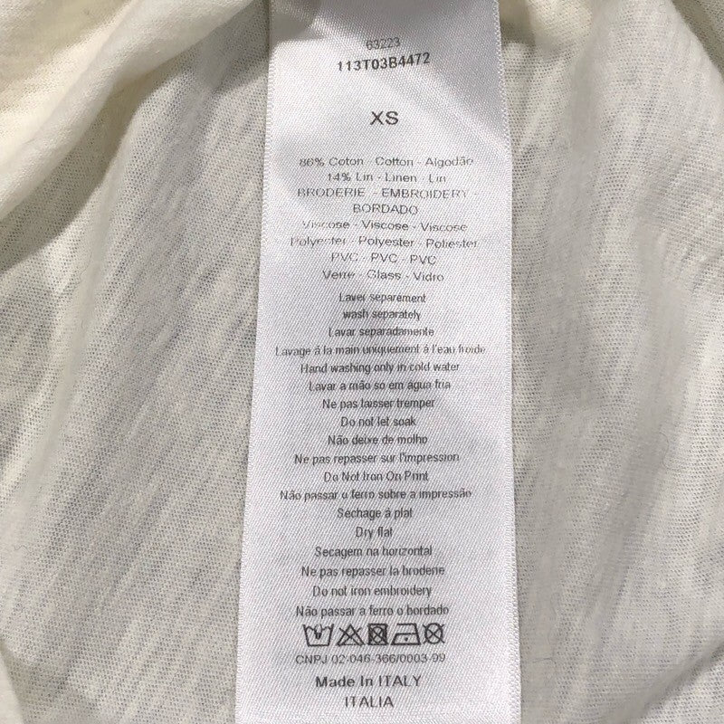 クリスチャン・ディオール Christian Dior Tシャツ 113T03B4472 クリーム コットン レディース 半袖シャツ