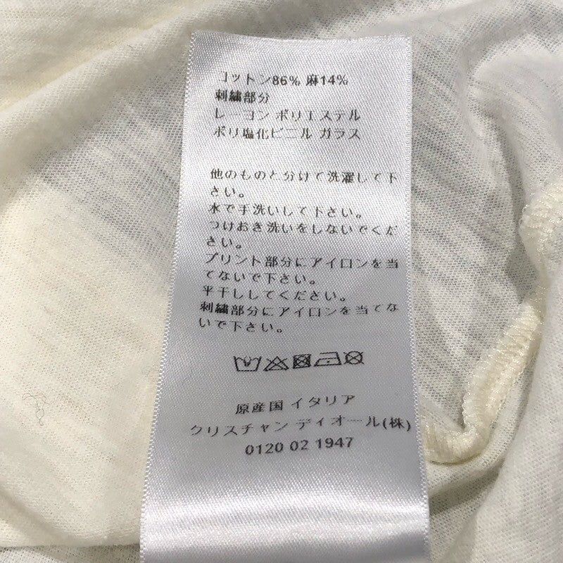 クリスチャン・ディオール Christian Dior Tシャツ 113T03B4472 クリーム コットン レディース 半袖シャツ