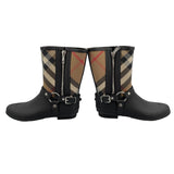 バーバリー BURBERRY チェック切替ラバーブーツ ブラック レディース レインシューズ