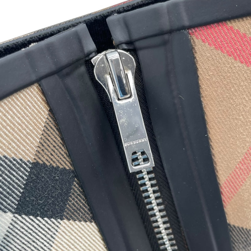 バーバリー BURBERRY チェック切替ラバーブーツ ブラック レディース レインシューズ
