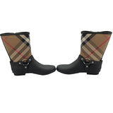 バーバリー BURBERRY チェック切替ラバーブーツ ブラック レディース レインシューズ