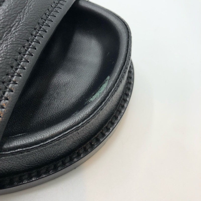 シャネル CHANEL マルチカラーロゴレザーフラットサンダル Q38933 レザー レディース サンダル