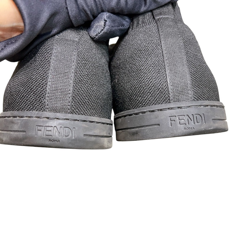 フェンディ FENDI FFロゴカットスニーカー 7E1202 ブラック/ブラウン/イエロー コットン メンズ スニーカー