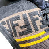 フェンディ FENDI FFロゴカットスニーカー 7E1202 ブラック/ブラウン/イエロー コットン メンズ スニーカー