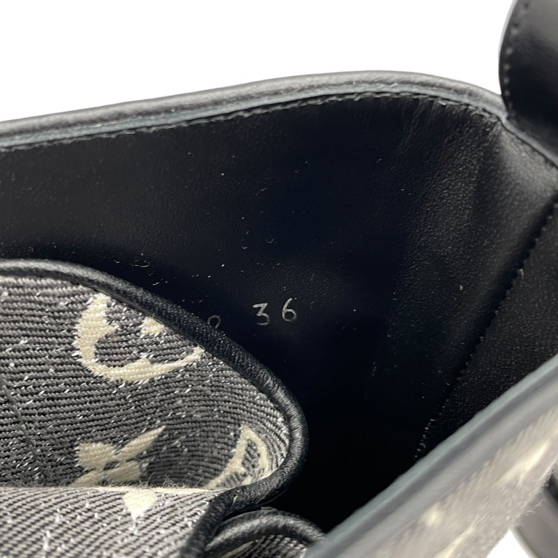 ルイ・ヴィトン LOUIS VUITTON メトロポリスレースアップブーツ グレー レディース ブーツ