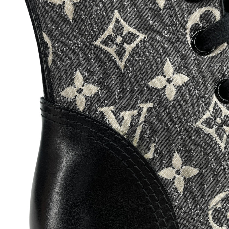 ルイ・ヴィトン LOUIS VUITTON メトロポリスレースアップブーツ グレー レディース ブーツ