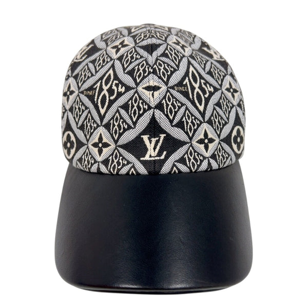 ルイ・ヴィトン LOUIS VUITTON 1854　総柄キャップ グレー　ゴールド金具 コットン ユニセックス その他ファッション雑貨