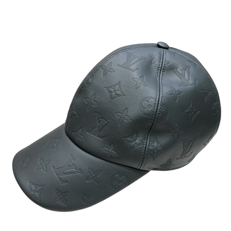ルイ・ヴィトン LOUIS VUITTON モノグラムシャドウレザーキャップ M76581 ブラック レザー メンズ その他ファッション雑貨