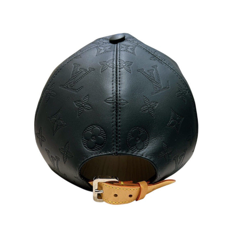 ルイ・ヴィトン LOUIS VUITTON モノグラムシャドウレザーキャップ M76581 ブラック レザー メンズ その他ファッション雑貨
