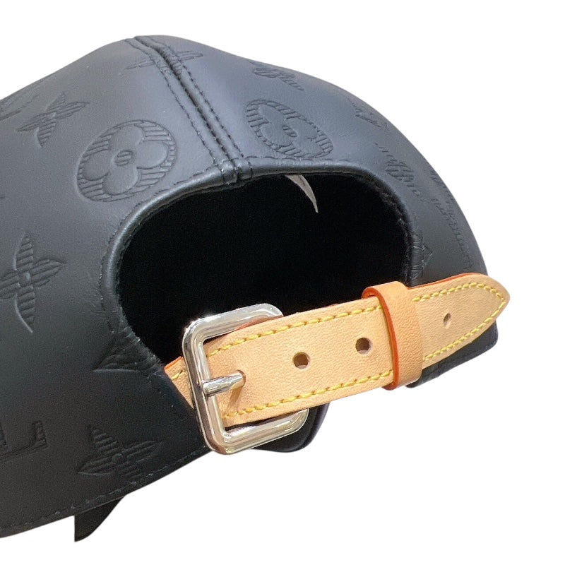 ルイ・ヴィトン LOUIS VUITTON モノグラムシャドウレザーキャップ M76581 ブラック レザー メンズ その他ファッション雑貨