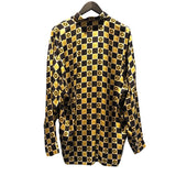 ヴェルサーチ VERSACE 総柄シルクシャツ シルク メンズ 長袖シャツ