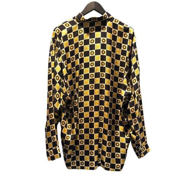 ヴェルサーチ VERSACE 総柄シルクシャツ シルク メンズ 長袖シャツ