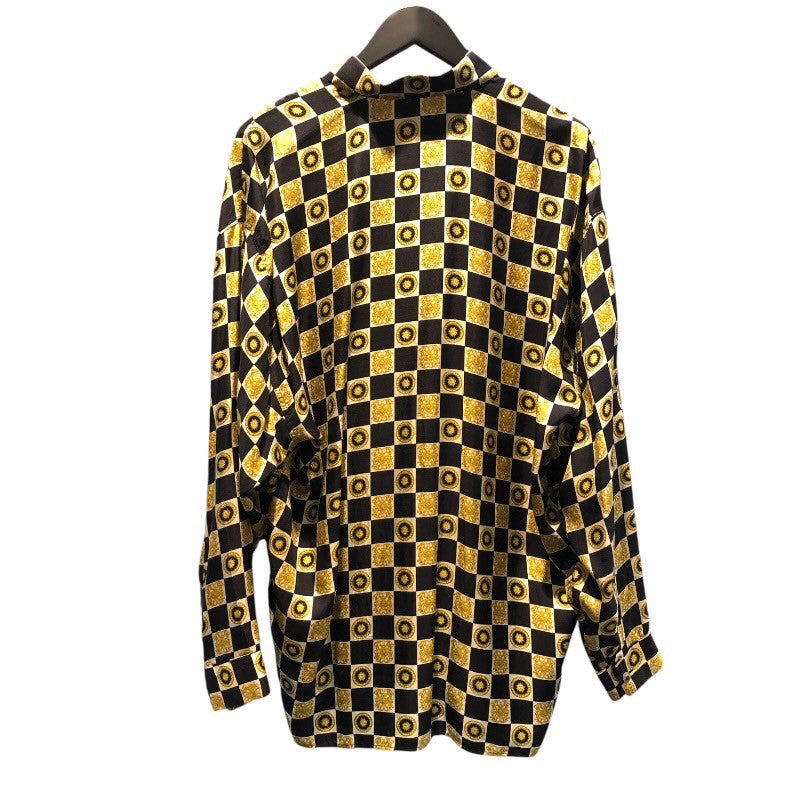 ヴェルサーチ VERSACE 総柄シルクシャツ シルク メンズ 長袖シャツ