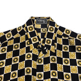 ヴェルサーチ VERSACE 総柄シルクシャツ シルク メンズ 長袖シャツ