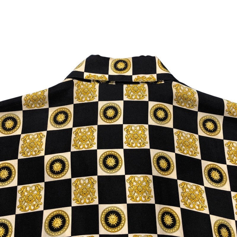 ヴェルサーチ VERSACE 総柄シルクシャツ シルク メンズ 長袖シャツ