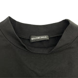 バレンシアガ BALENCIAGA ロゴプリント長袖Tシャツ 620966 ブラック コットン メンズ 長袖Ｔシャツ