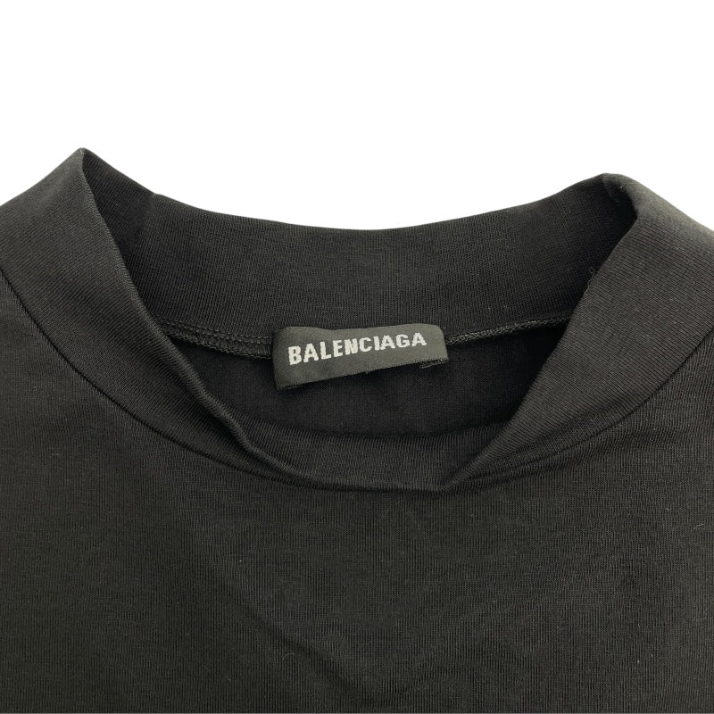 バレンシアガ BALENCIAGA ロゴプリント長袖Tシャツ 620966 ブラック コットン メンズ 長袖Ｔシャツ
