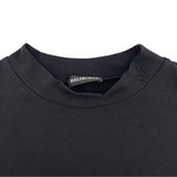 バレンシアガ BALENCIAGA ロゴプリント長袖Tシャツ 620966 ブラック コットン メンズ 長袖Ｔシャツ