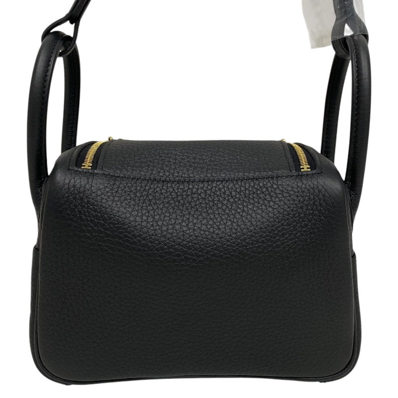 エルメス HERMES リンディミニ K刻 ブラック ゴールド金具 トリヨン レディース ショルダーバッグ