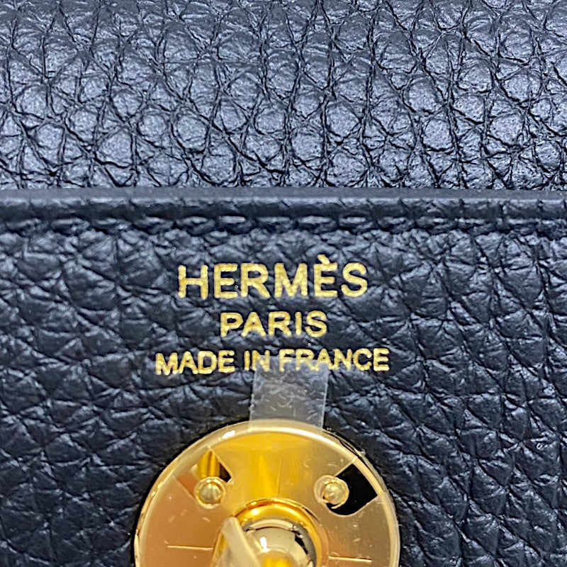 エルメス HERMES リンディミニ K刻 ブラック ゴールド金具 トリヨン レディース ショルダーバッグ