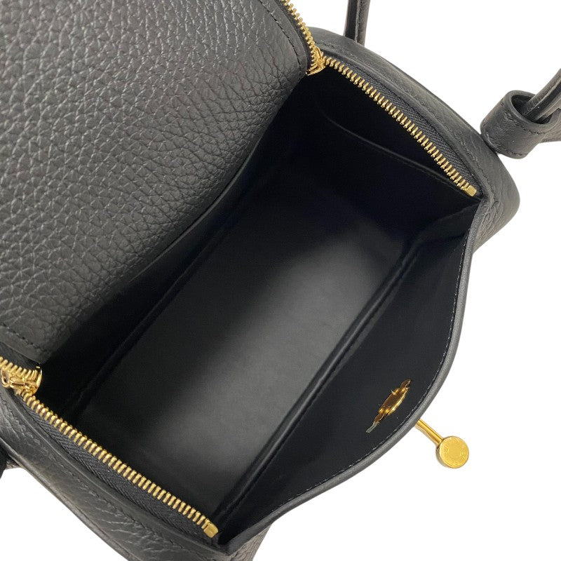 エルメス HERMES リンディミニ K刻 ブラック ゴールド金具 トリヨン レディース ショルダーバッグ