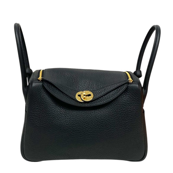エルメス HERMES リンディ26 K刻 ブラック ゴールド金具 トリヨン レディース ショルダーバッグ