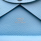 エルメス HERMES カルヴィデュオ B刻　(2023年製) セレステ　シルバー金具 ヴォーエプソン ユニセックス カードケース