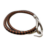 エルメス HERMES ジャンボチョーカー/ブレスレット ブラウン　シルバー金具 レザー・メタル ユニセックス ブレスレット