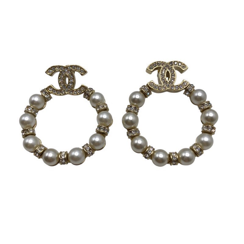 シャネル CHANEL ココマーク　サークルピアス メタル・ストラス・パール アクセサリー