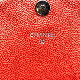 シャネル CHANEL ココマーク ハーフムーン チェーンウォレット A40033 レッドオレンジ キャビア レディース ショルダーバッグ