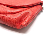 シャネル CHANEL ココマーク ハーフムーン チェーンウォレット A40033 レッドオレンジ キャビア レディース ショルダーバッグ