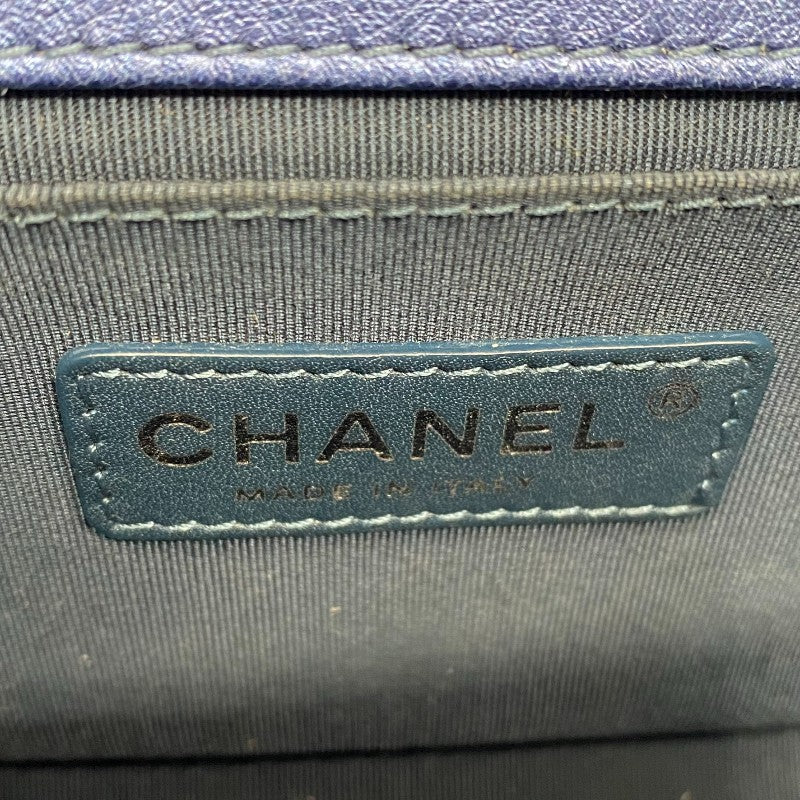 シャネル CHANEL ボーイシャネル20 A67085 20番台 ブルー シルバー金具 パンチングカーフ レディース ショルダーバッグ