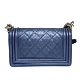 シャネル CHANEL ボーイシャネル20 A67085 20番台 ブルー シルバー金具 パンチングカーフ レディース ショルダーバッグ