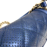 シャネル CHANEL ボーイシャネル20 A67085 20番台 ブルー シルバー金具 パンチングカーフ レディース ショルダーバッグ