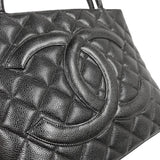 シャネル CHANEL 復刻トート A01804   ブラック シルバー金具 キャビアスキン レディース ハンドバッグ