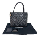 シャネル CHANEL 復刻トート A01804   ブラック シルバー金具 キャビアスキン レディース ハンドバッグ