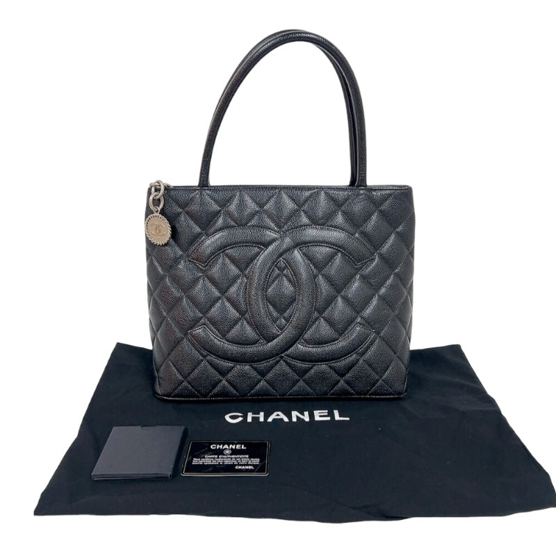 シャネル CHANEL 復刻トート A01804   ブラック シルバー金具 キャビアスキン レディース ハンドバッグ