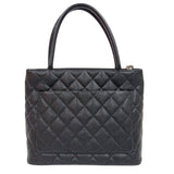 シャネル CHANEL 復刻トート A01804   ブラック シルバー金具 キャビアスキン レディース ハンドバッグ