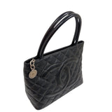シャネル CHANEL 復刻トート A01804   ブラック シルバー金具 キャビアスキン レディース ハンドバッグ