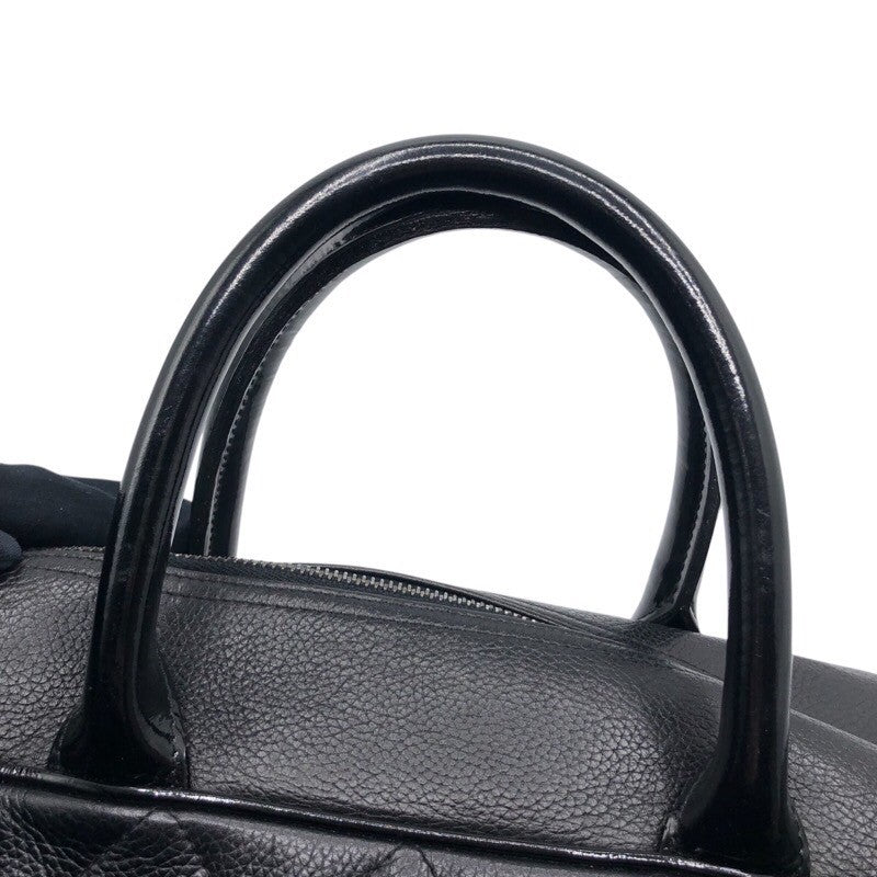 シャネル CHANEL ロゴ スモールボストンバッグ ソフトキャビア・パテント レディース ハンドバッグ