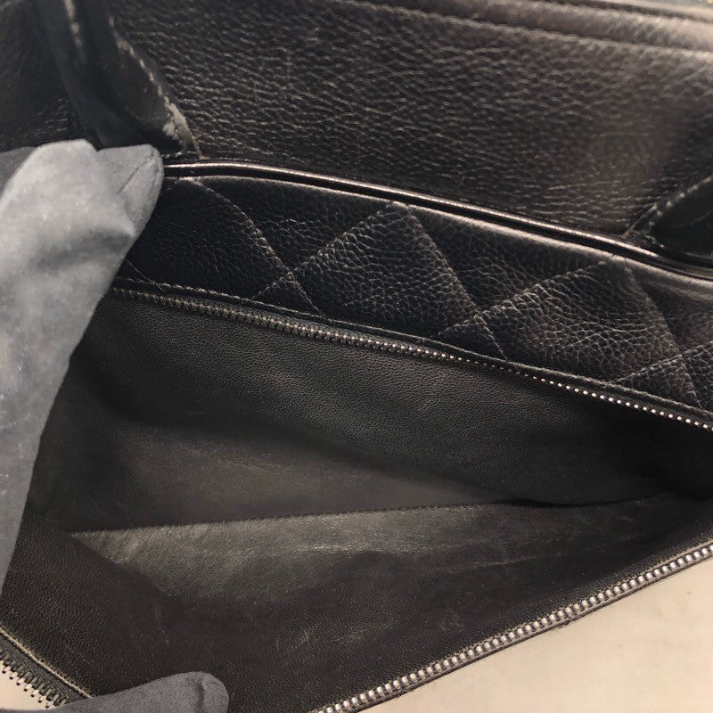 シャネル CHANEL ロゴ スモールボストンバッグ ソフトキャビア・パテント レディース ハンドバッグ
